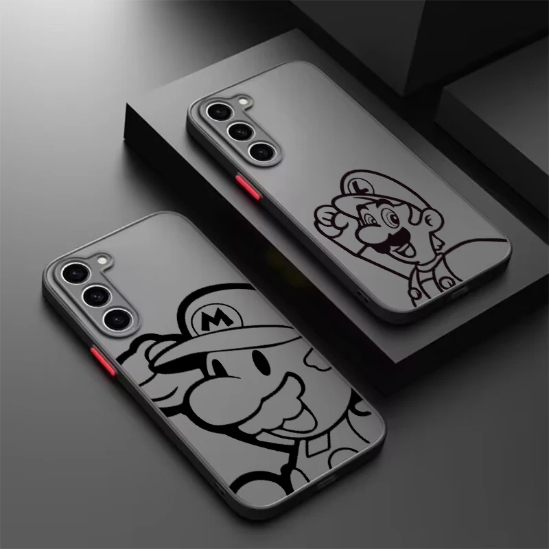 Anime Super M-Marios Art Frosted Translucent For Samsung Note 20 A35 A03 A54 A35 A22 A34 A14 A24 A04 A55 5G Cover Phone Case