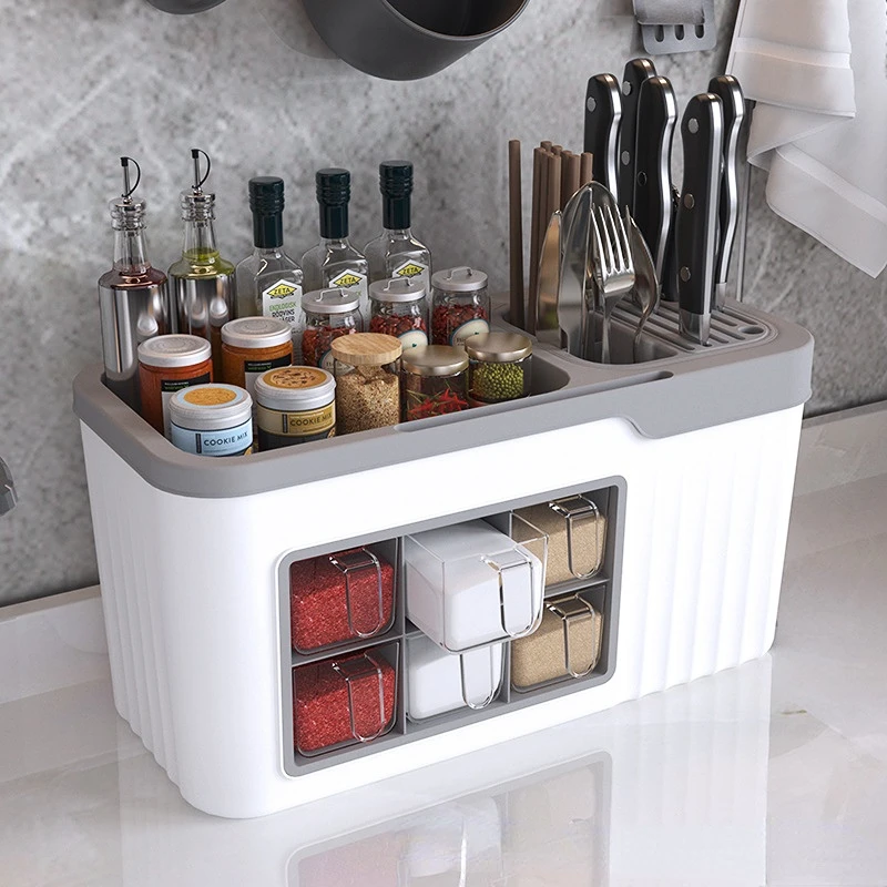 Multifunctional Seasoning Box Rack kitchen Supplies Set Storage Finishing Spoon Knife Combination Storage Rack