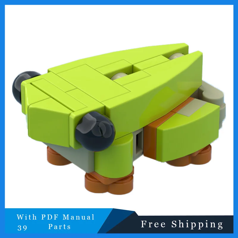 

39-детали MOC, креативное светло-зеленое дерево, лягушка, модульный строительный блок, модель головоломки, наборы игрушек для сборки «сделай сам», детские подарки на день рождения