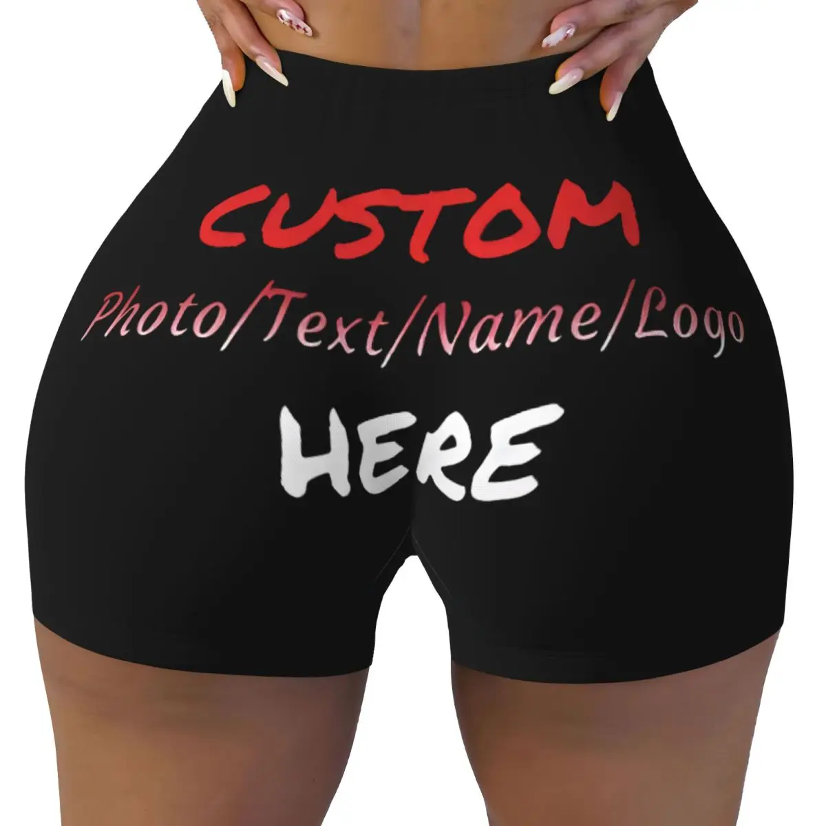 Personalized Custom Fit Running Volleyball Gym Shorts Women With Your Customized Image Name Text Athletic Workout Yoga Shorts