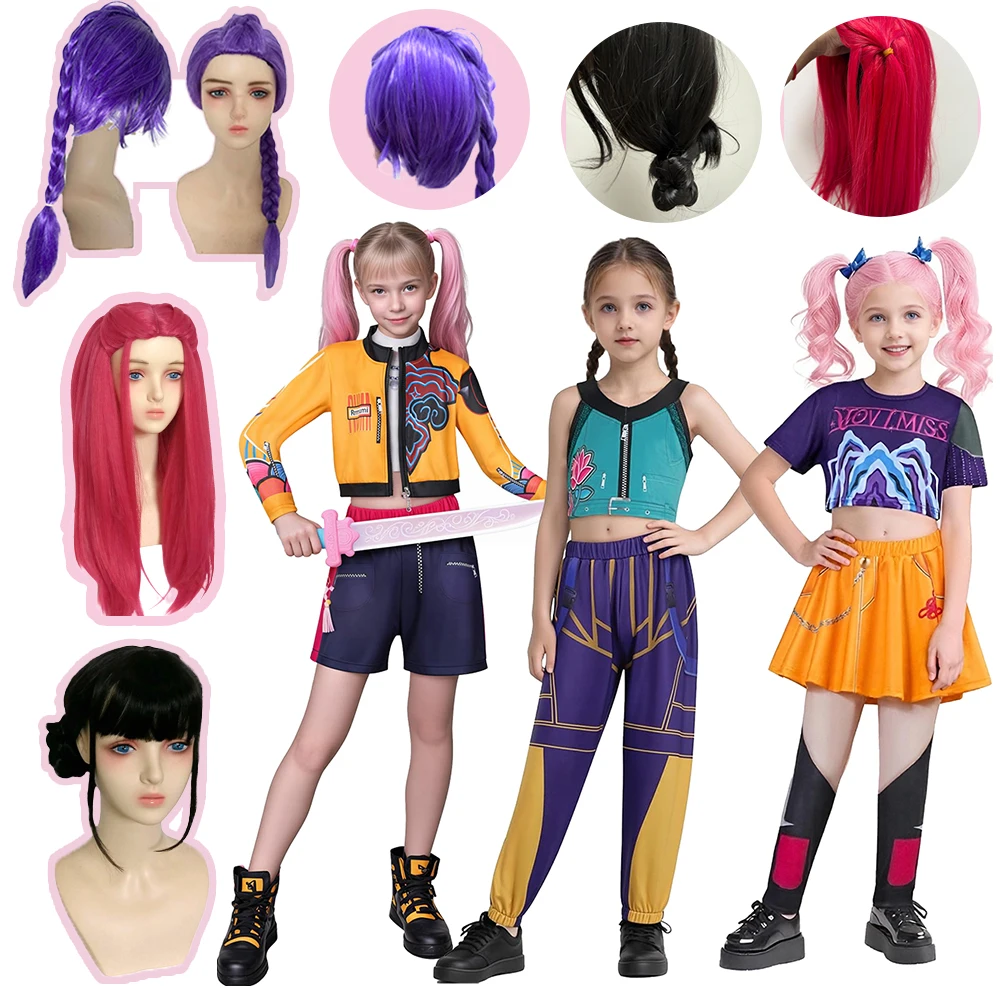 Girls Zoey Cosplay Girl Group Rumi Kpop Costume Mira Outfit Favorite Stage Performance Clothes Halloween Animated Movie Dress Up