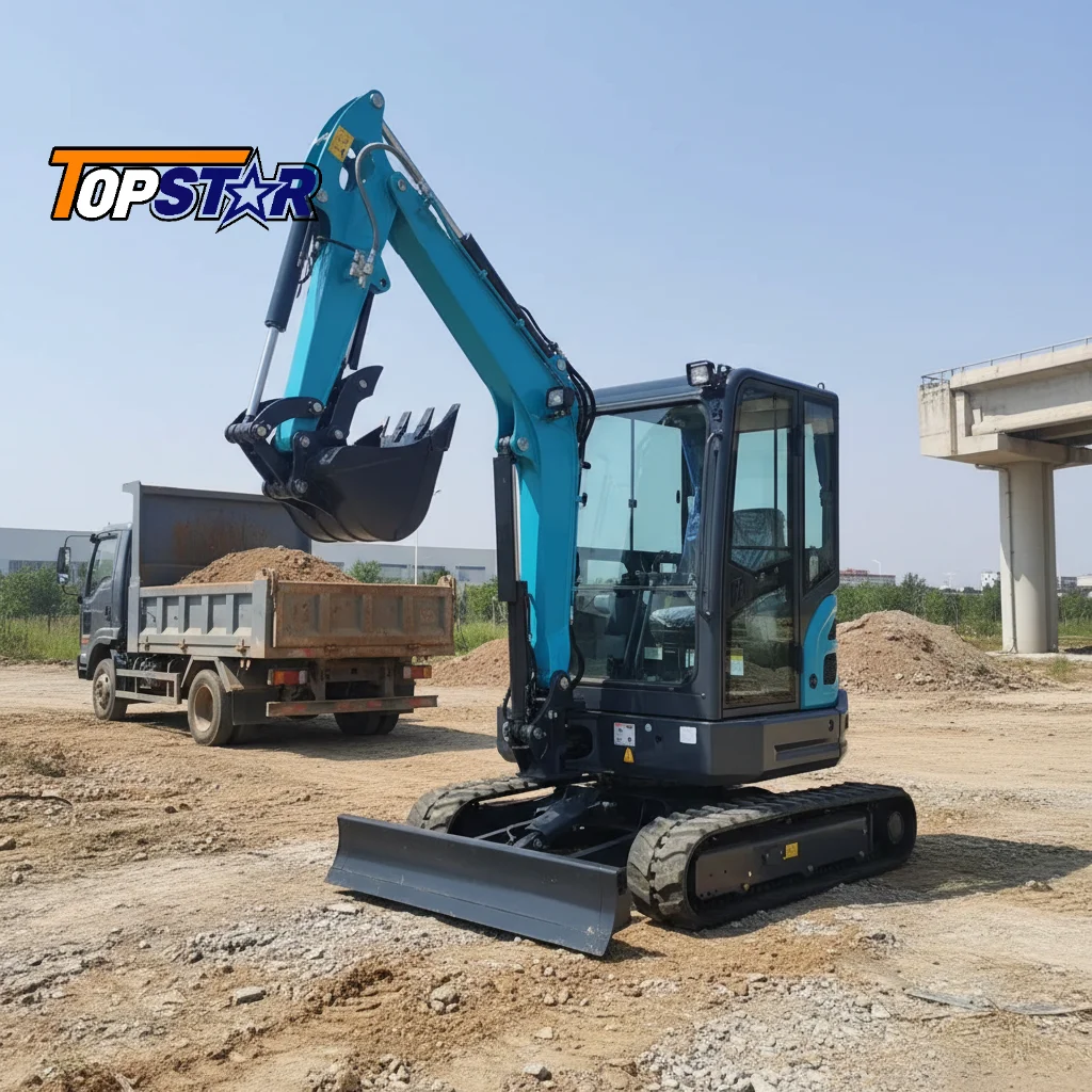 

Multifunctional Mini Excavator 2 Ton Heavy Duty Digger for Garden Engineering Trenching Bulldozing