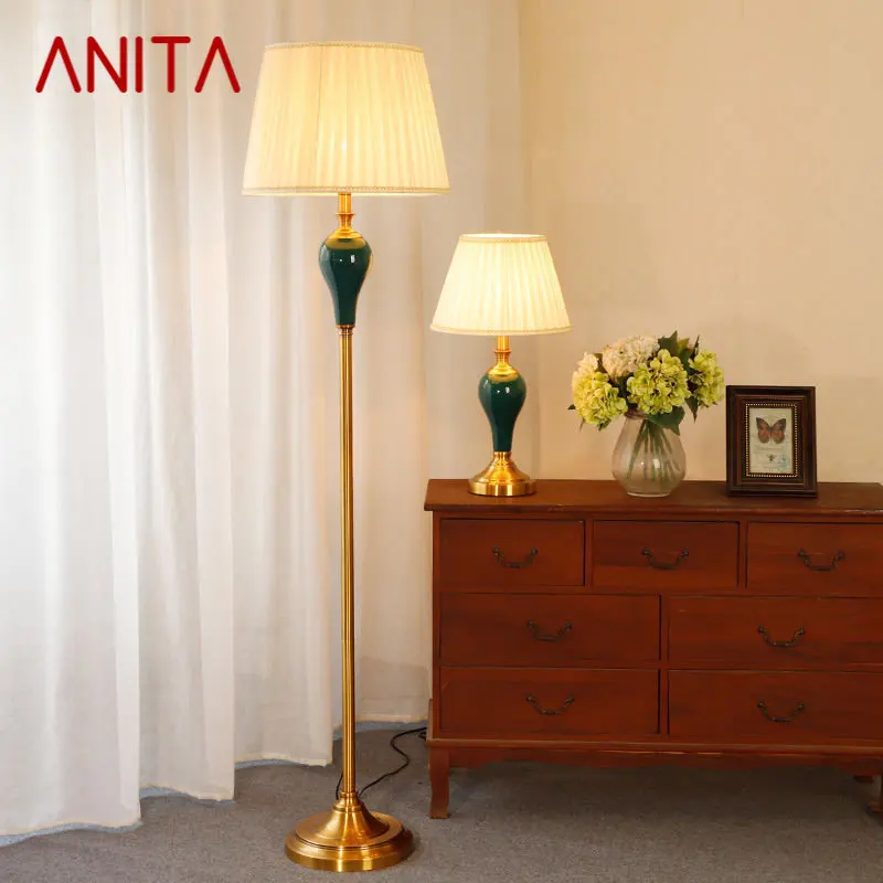 

ANITA Modern Ceramic Floor Lamp Creative American Simple Standing Lights LED Decor For Home Living Room Bedroom Study