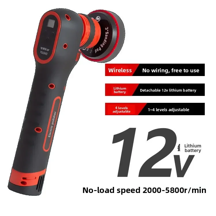 آلة تلميع السيارات ببطارية الليثيوم زوايا تلميع صغيرة دقيقة لإزالة الشعر بالشمع تنظيف جمال نيس ولاعة سجائر قابلة للتوصيل 12 فولت