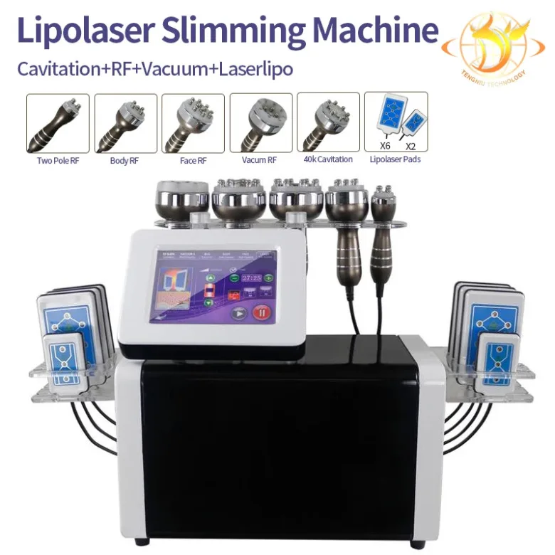 

Multi-Functional Beauty Equipment Face Lift 40Khz 635Nm Lipo Laser Bio Cavitation 5D Carving Instrument R-F Vacuum Body Shaping