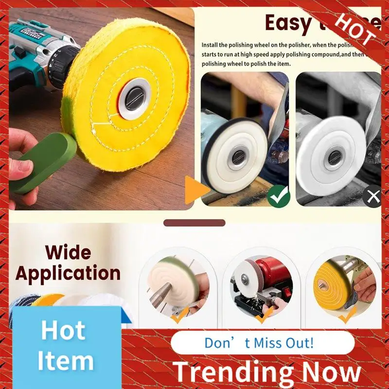 Entrega en 24 horas para amoladora de banco, 8 Uds., Kit de ruedas para pulir y pulir de 6 pulgadas, incluye orificio para cenador de 1/2" y 4 juegos de componentes para pulir,