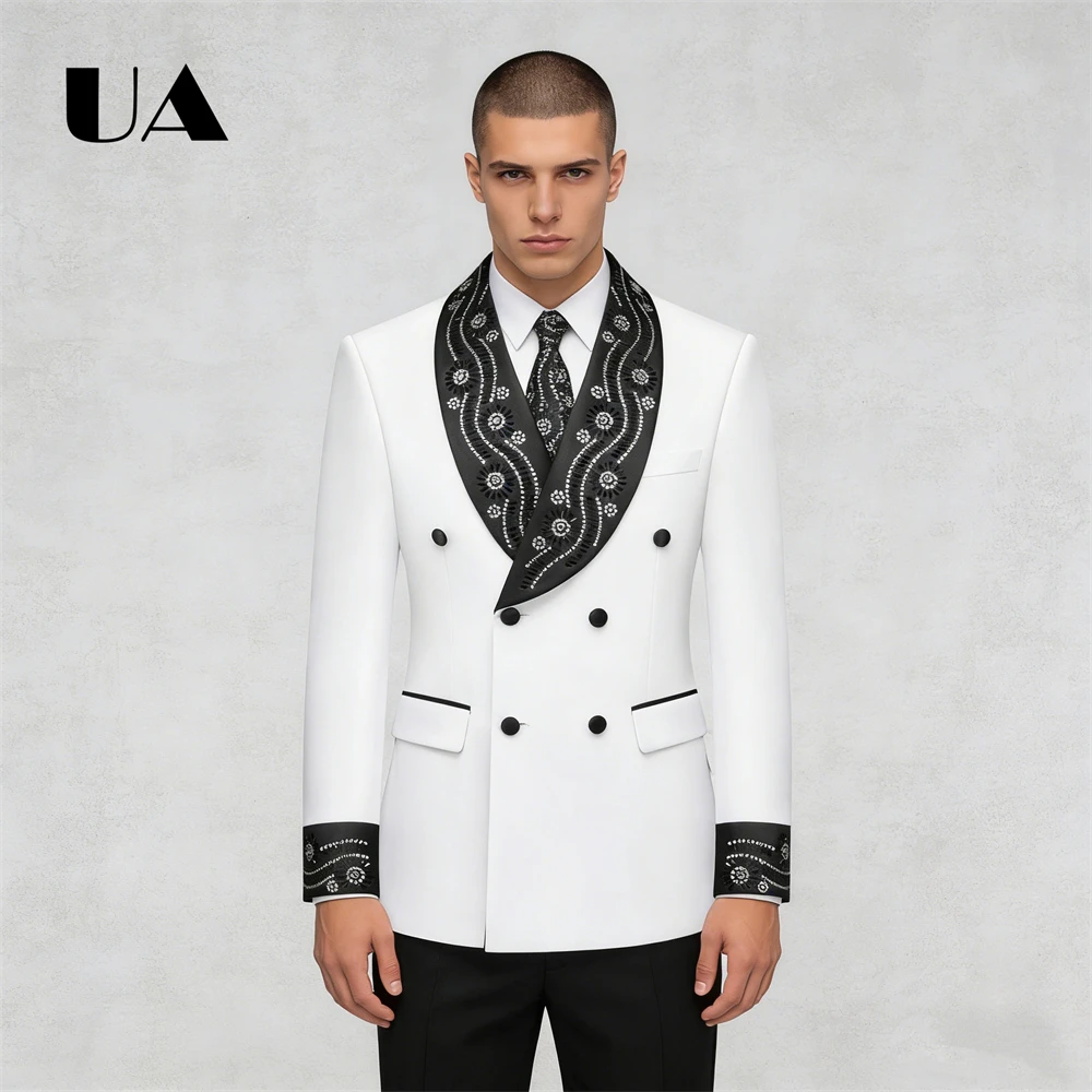 

ULBYANRY облегающий мужской роскошный пиджак с бусинами и стразами, пиджак, деловой костюм, наряд XXS-7XL, приталенные костюмы на заказ