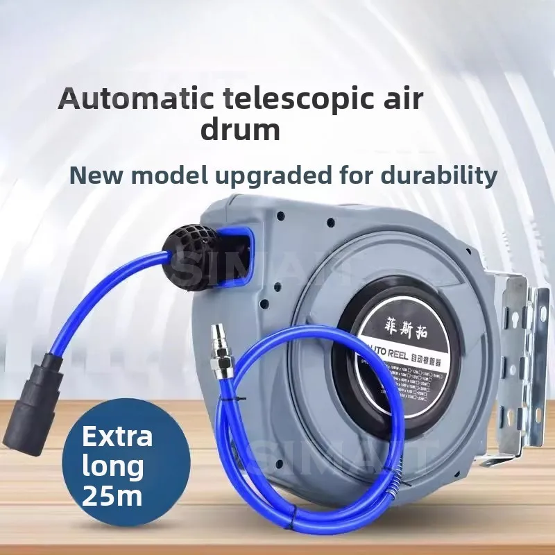 Retractable Air Hose Reel 20m PU Braided High Pressure for Garage & Auto Detailing