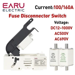 1P Fuse Disconnector Switch for 100A 160A NT00 Battery Fuse Plug-in Knife Type Installation Suitable DC 12V-1000V AC 500V 690V