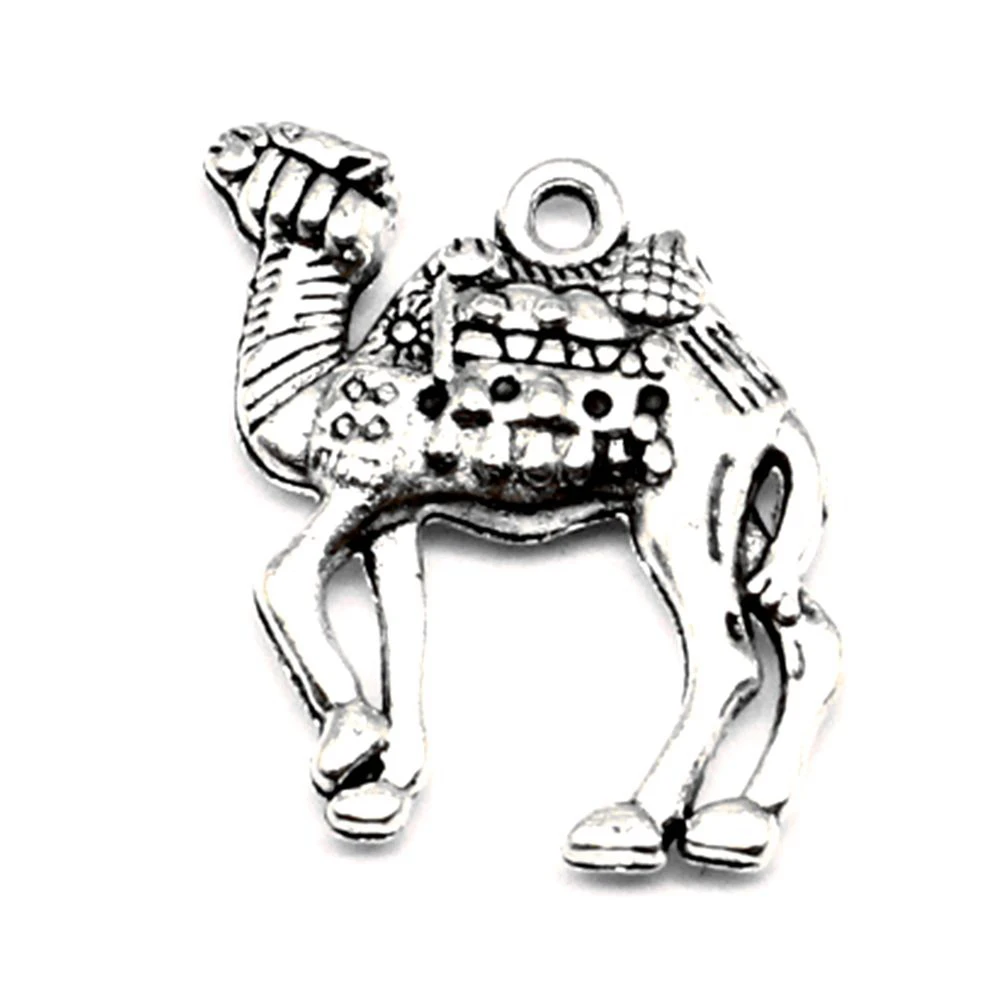 Camel Charms Pendants For Earrings Craft Supplies Beautiful Jewelry 20x23mm 5pcs Antique Silver Color