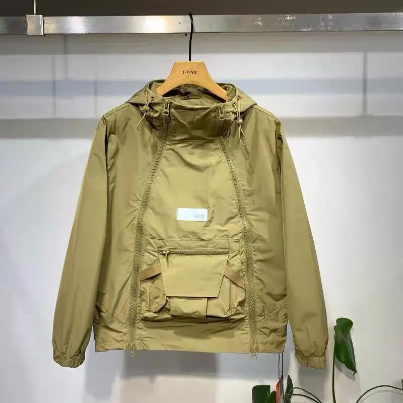 

Luxury Brand Bomber Jacket Men's Autumn Spring Double-Zip Sweatshirt Long Sleeve Loose Outerwear Hooded Coat High Quality Tops