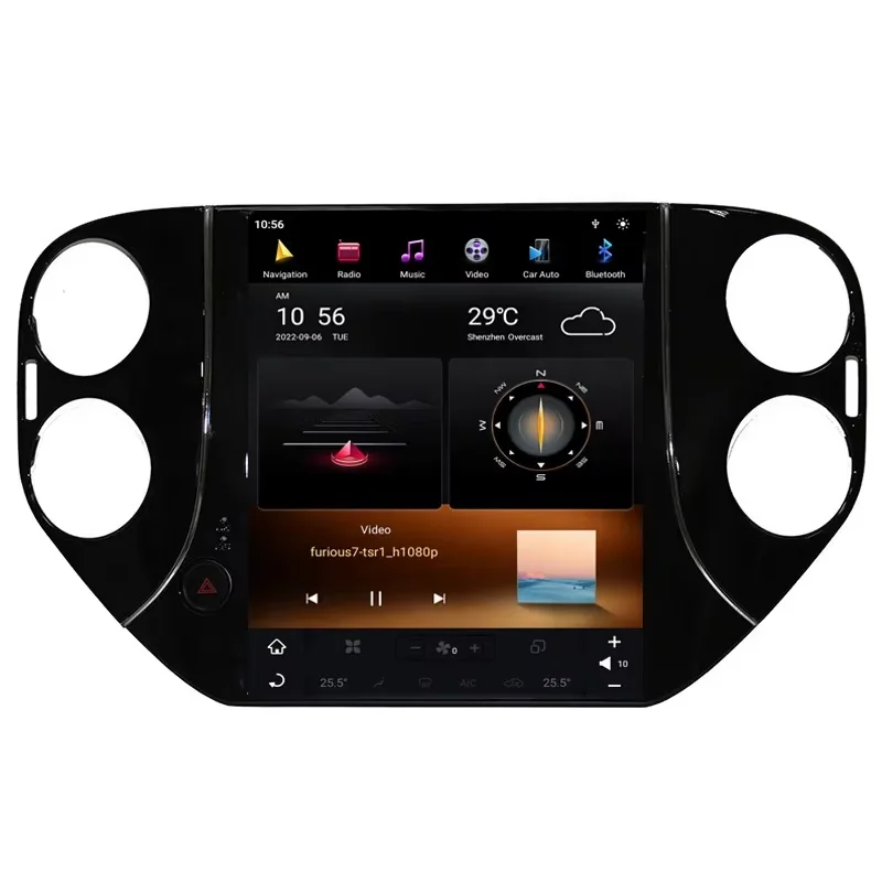 أندرويد 13 شاشة راديو السيارة ل Volkswagen VW Tiguan 2010 2011 2012 2013 2014 2015 2016 اللاسلكية Carplay ستيريو رئيس وحدة GPS