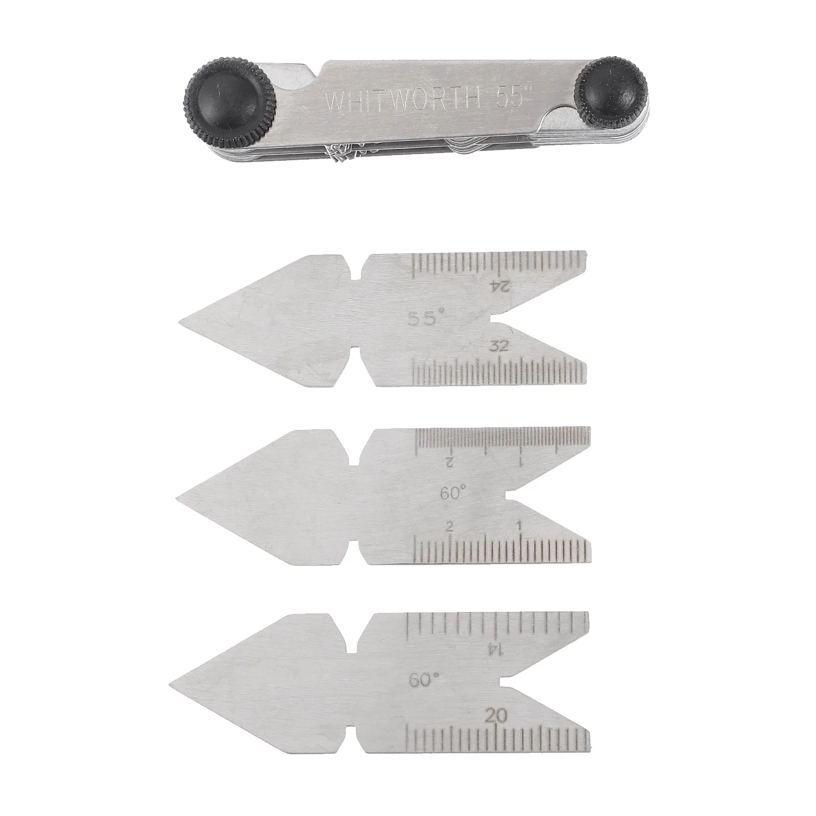 

4Pcs Thread Pitch Centre Gauge Set High Strength Steel Screw Pitch Measuring Tool for Lathe Thread Cutting and Positioning