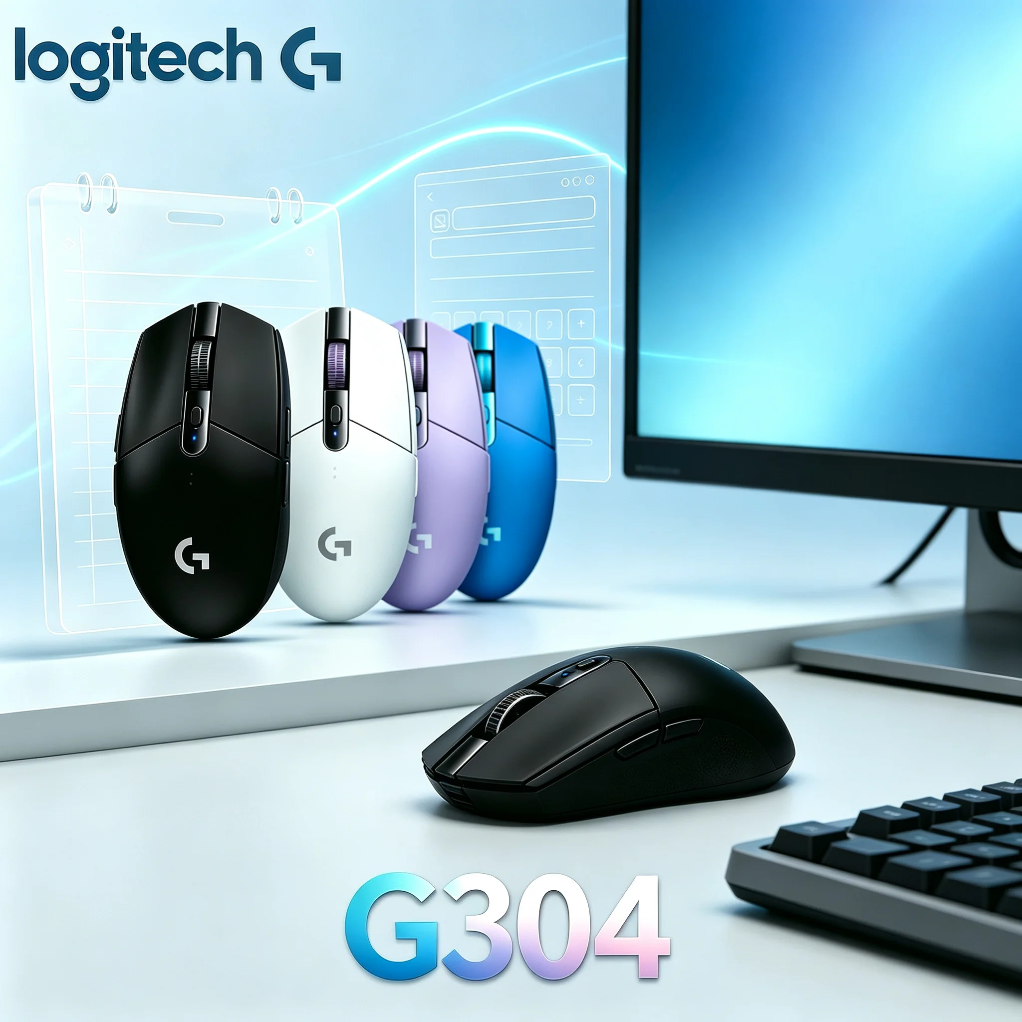 Logitech G304 Wireless Mice Energy Saving Design Long Standby Time for Long‑Hour Office Working and Extended PC Gaming Time