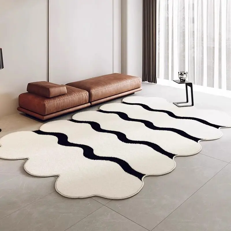 VIKAMA Non-Slip Light Luxury Striped Rug Soft Stain Resistant For Living Room Bedroom Home Decor Home Decoration