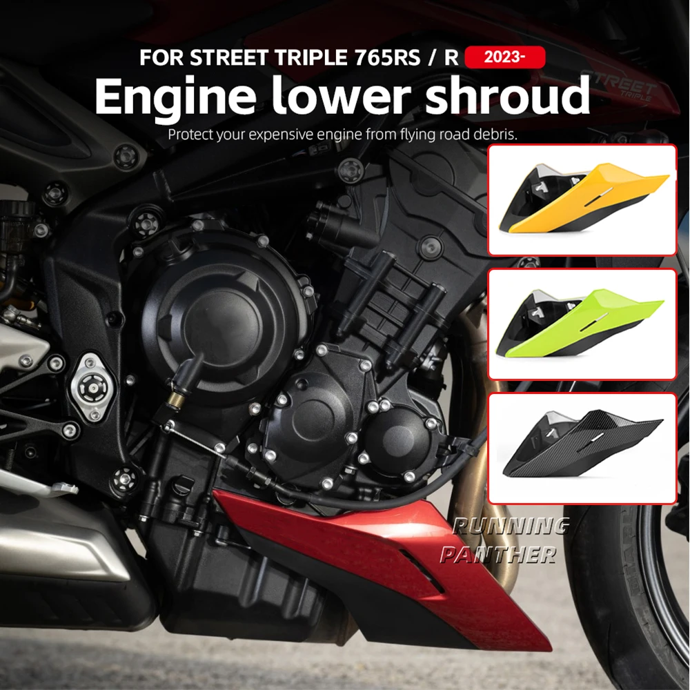 For Street Triple 765 RS 765R 2023 2024 Motorcycle Engine Lower Spoiler Body Bellypan Fairing Protector Guard Chassis Shield