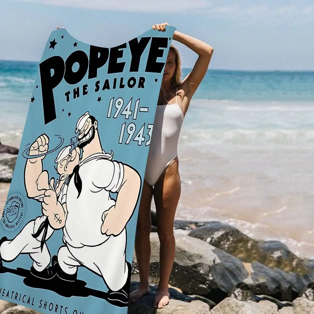 P-PopeyeS The SailorS Anime Beach Swimming Towel Soft Absorbent Washcloth Children's Gifts for Kids Travel Camping Gym