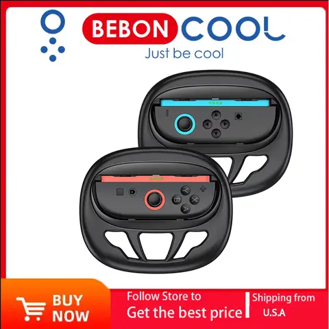 BEBONCOOL 2 pcs/Lot Racing Steering Wheels for Switch 2 Joycons Racing Wheels for Switch2 Mario Kart 8 Games Accessories