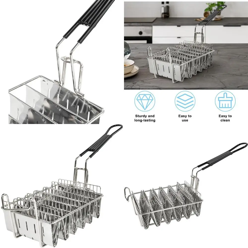 

Stainless Steel Taco Shell Fryer Basket with Handles for Deep Fat Frying and Taco Mold