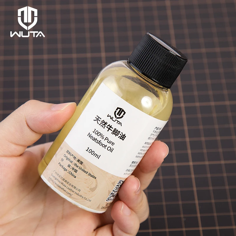 WUTA 100% Pure Neatsfoot Oil Leather Conditioner Softener 30/100ml,Restores dry and hardened leather boots,shoes,bag,belt,saddle