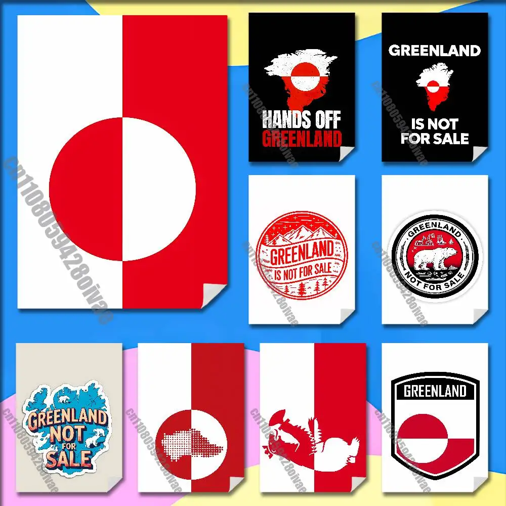 Greenland Is Not For Sale Map Flag Poster Wall Murals For Home 21x30cm Self-adhesive Decoration Sticker Playbill Cover