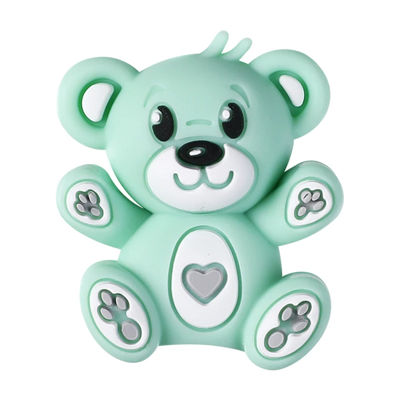 3D Bear Silicone Beads for DIY Keychains and Crafts