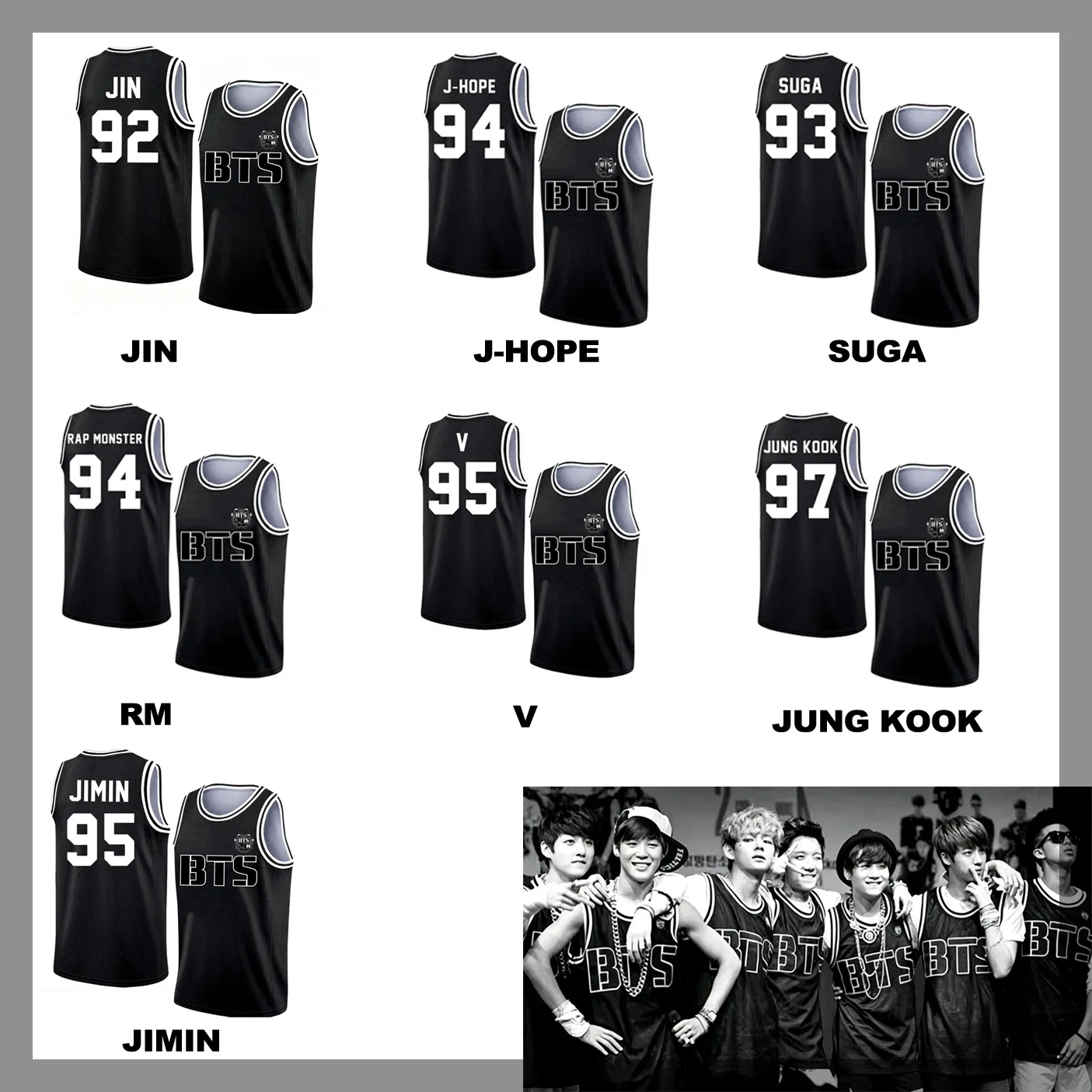 2026BTS Arirang World Tour New Peripheral Basketball Suit KpopY2k Breathable Vest Casual Shirt Street Parent-child Clothing