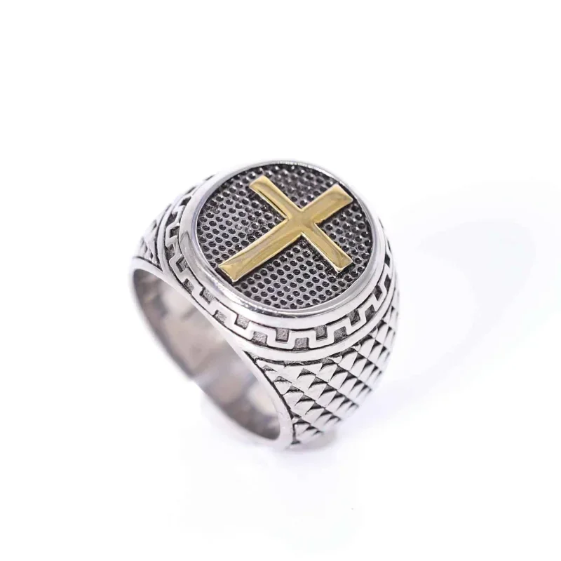 

Classic Vintage Punk Christian Religion Cross Stainless Rings Christian Easter Jesus Ring Fashion Jewelry Gifts