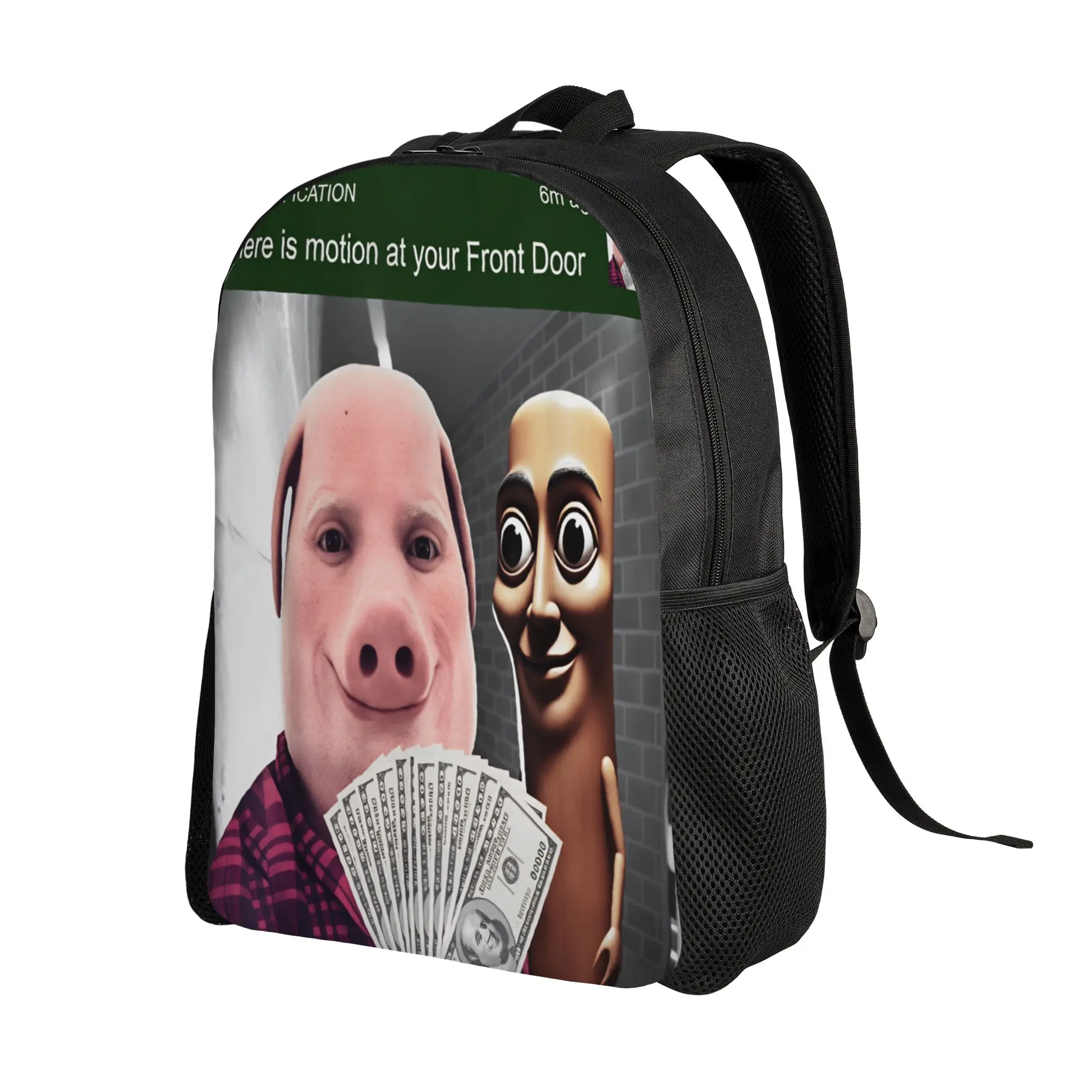 Tung Tung Tung Sahur John Pork Backpack  Novelty Backpacks Boy Travel Big School Bags Colorful Rucksack