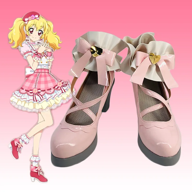 Aikatsu serie Hoshimiya Ichigo Cosplay Anime zapatos de tacón alto personalizados