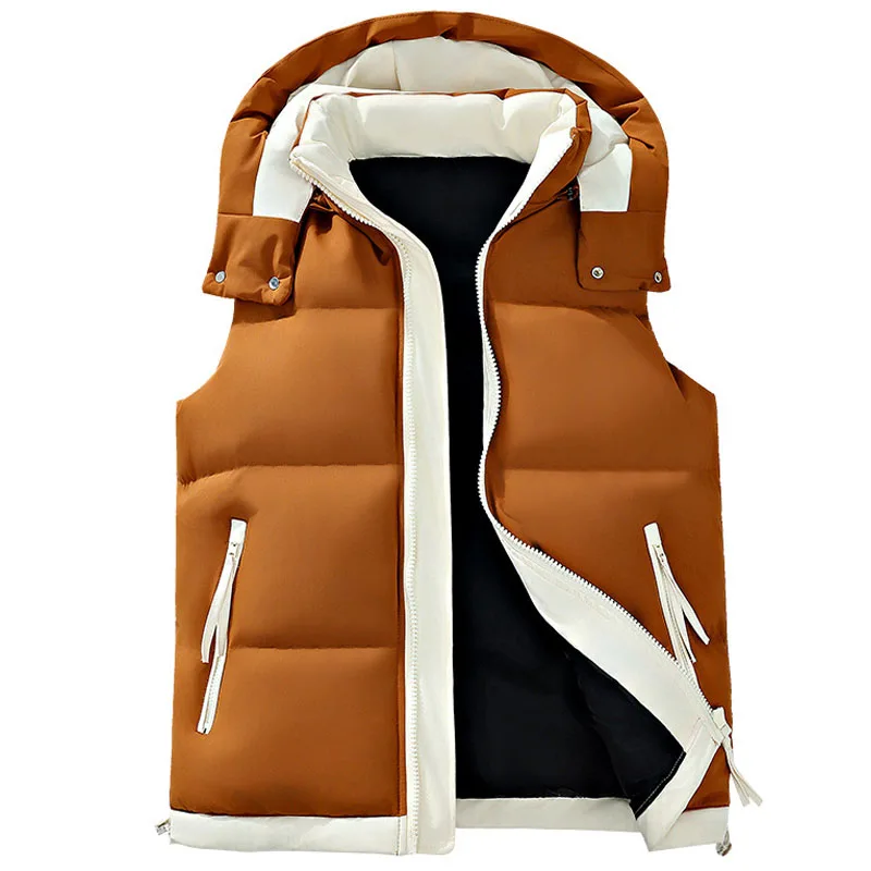 Chaleco para hombre Otoño إضافة الصوف الجديد empalme hombres de mediana age enjuague chaleco casual de negocios chaleco عادية