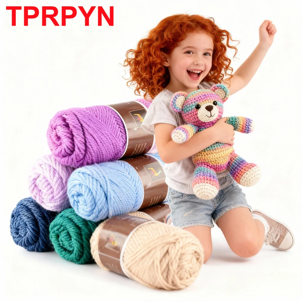 2Pcs total 200g Hand knitting Alpaca yarn Soft Warm Wool Crochet Yarn Thread knit sweater Scarves blanket Gloves line thick lana