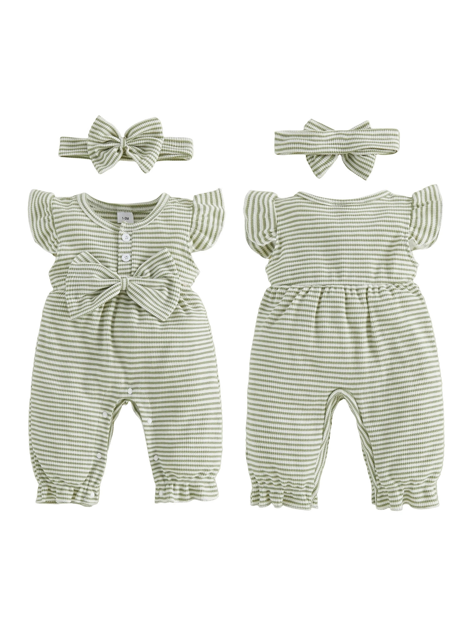 

Очаровательный комплект с цветочным принтом для девочек: комбинезон и повязка на голову с бантом, летний наряд для младенцев и малышей