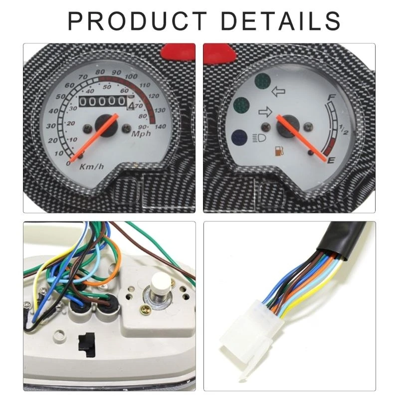 L5BC Advanced Motorcycle Speedometer Unit 2V Instrument Cluster with Stable Performances Multifunction 12V Motorcycle Dashboard