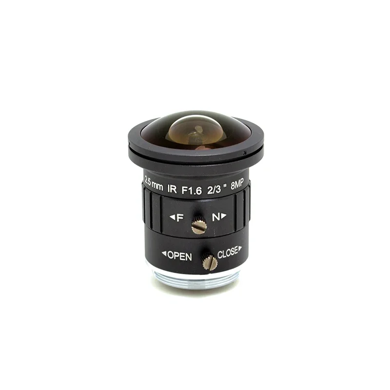 2/3-дюймовый (2,5 мм) объектив CS Mount 8 МП F1.6 с углом обзора 190 градусов, широкоугольный объектив 4K Fisheye для систем видеонаблюдения, сетевых IP-камер безопасности SL-0105