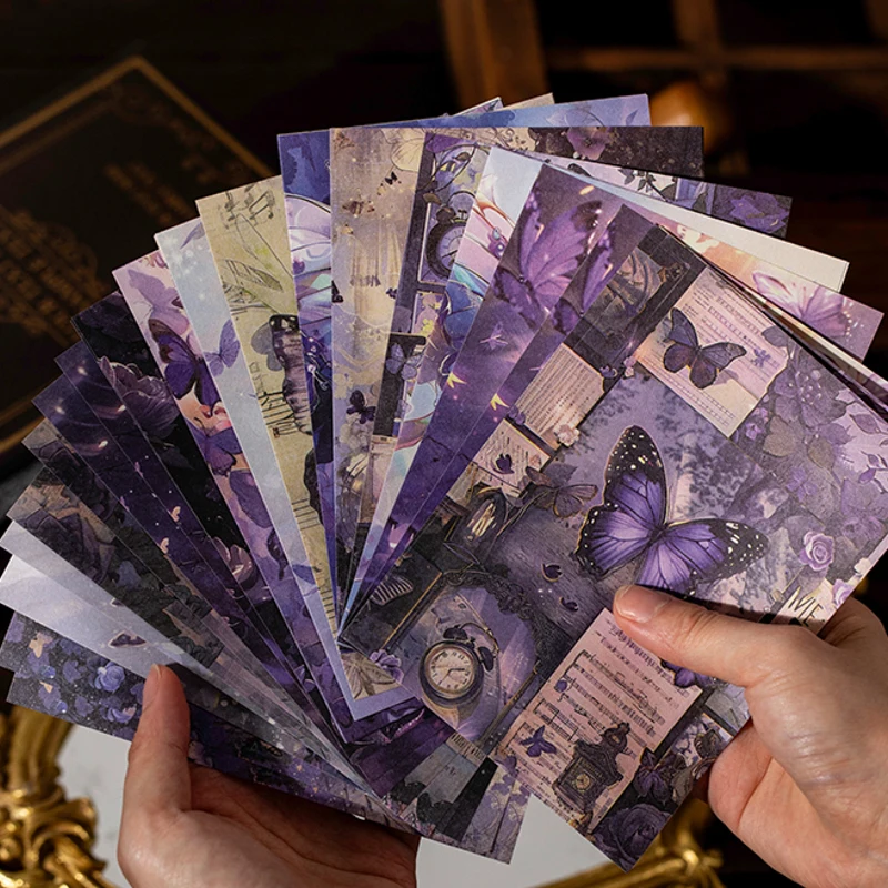 Mr. Paper, 4 Styles, 36 Sheets/pack, Butterfly Flower Material Paper, Handmade Photo Frame Gift Decoration Base Card Paper