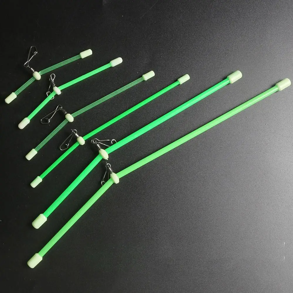 Green Feeder Booms 5Pcs Luminous Fishing Pipe Balance Bracket Anti Tangle Boom With Sinker Snap Swivels Tackle Feeder Booms