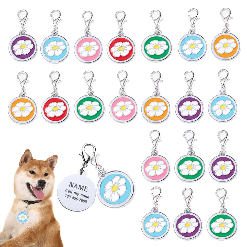 

20pcs Pack Personalized Dogs Cats ID Tag Anti-lost Name Tag Round Pet Dog Zinc Alloy Engraving for Free Accessories Supplies