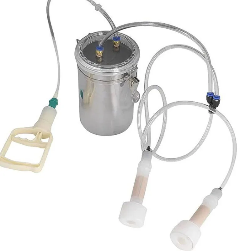 

Manual Small Milk Squeezer Goat Milk Sucking Machine For Household Sheep/Cattle Easy To Operate Stainless Steel 2L Milking Tool