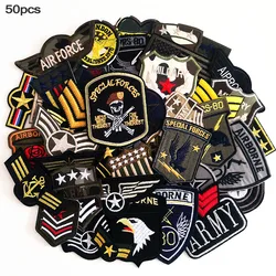 50pcs/lot Mixed Patches Ironing on Clothes Stickers Embroidered Badges Sewing for Jacket Jeans Appliques DIY Parch Stripes