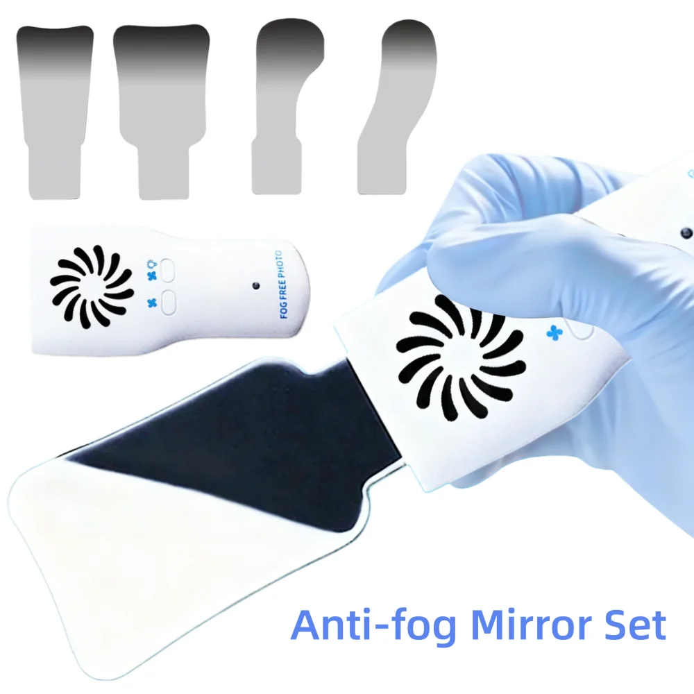 Dental Anti-fog Mirror Set Orthodontic Reflector with LED Lights Oral Photography Reflector Buccal Occlusal Lingual Defog Mirror