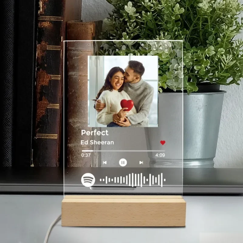 Personalized Spotify Music Plaque, Custom Photo Acrylic Board, Favorite Song Album Cover, Birthday Gift for Girlfriend