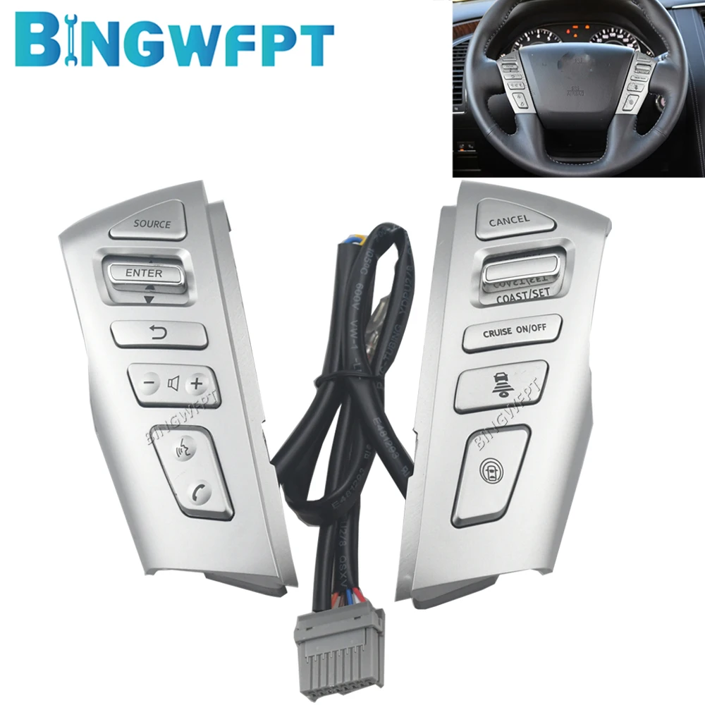 

Multifunction Steering Wheel Button Switch For Nissan PATROL Y62 2012-2018 Telephone Volume Bluetooth Cruise Control Button