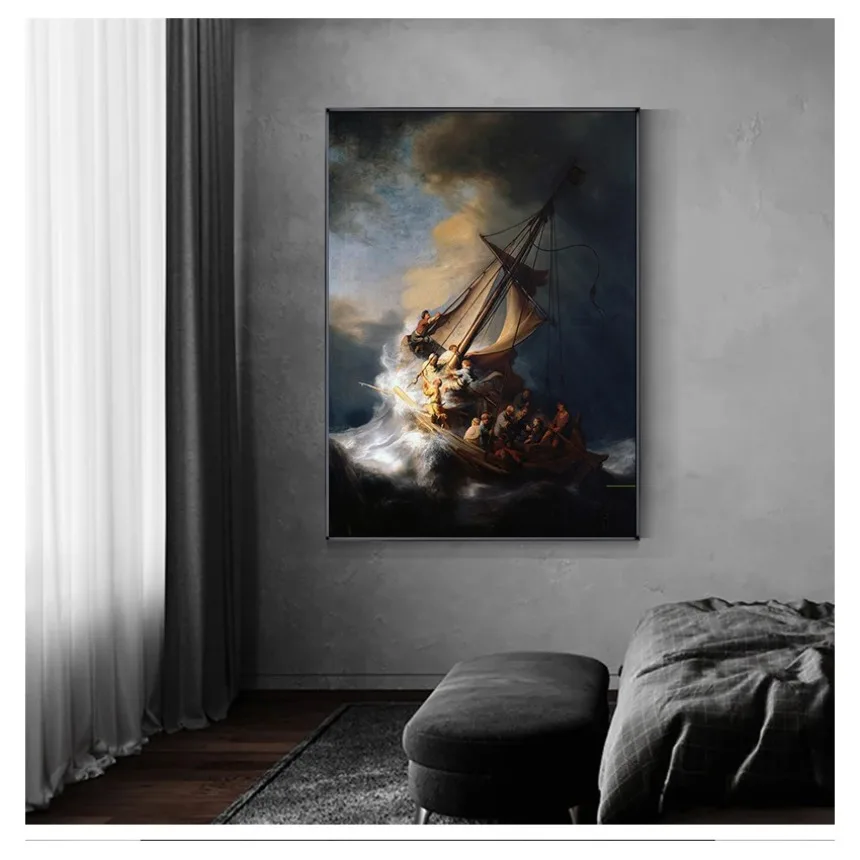 HD Wall Art Prints Picture For Living Room Modern Home Decor Posters 1 Piece No Frame Rembrandt Ship Canvas Oil Painting