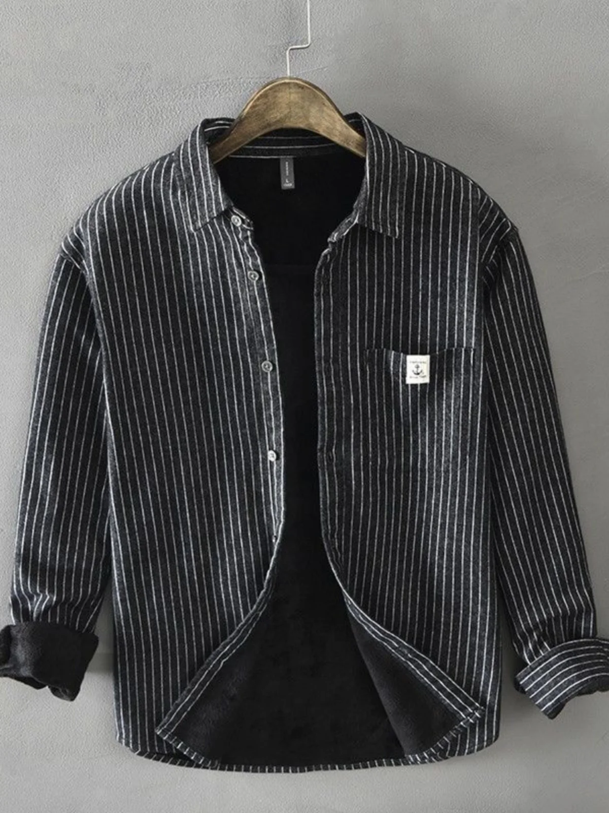 

Thiened Pure Cotton Ox Cloth irt Men's Winter Warm irt Anti-soiling Wear-resistant Iron-free Men's Faion Workwear