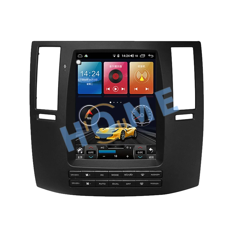 Autoradio Android avec Écran de 10.4 Pouces, Navigation GPS, Lecteur Vidéo, Limitation, Carplay, pour Voiture MF Iti FX FX35 FX45 2008-2011