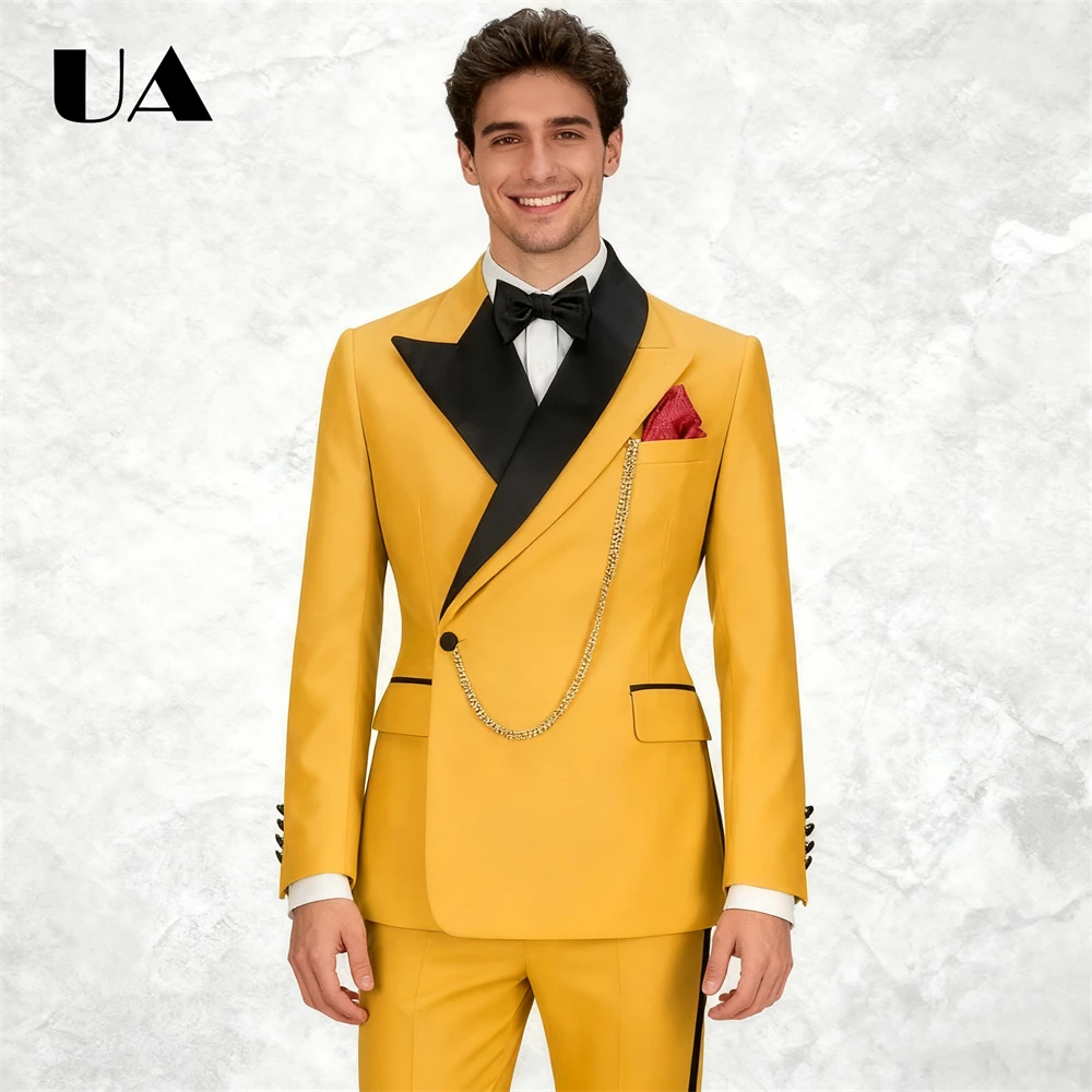 

Fashionable 2-Piece Suit Set for Men Casual Smart Tuxedo XXS-7XL Suit Blazer Pants Customized Formal Silm Fitting Suit Attire
