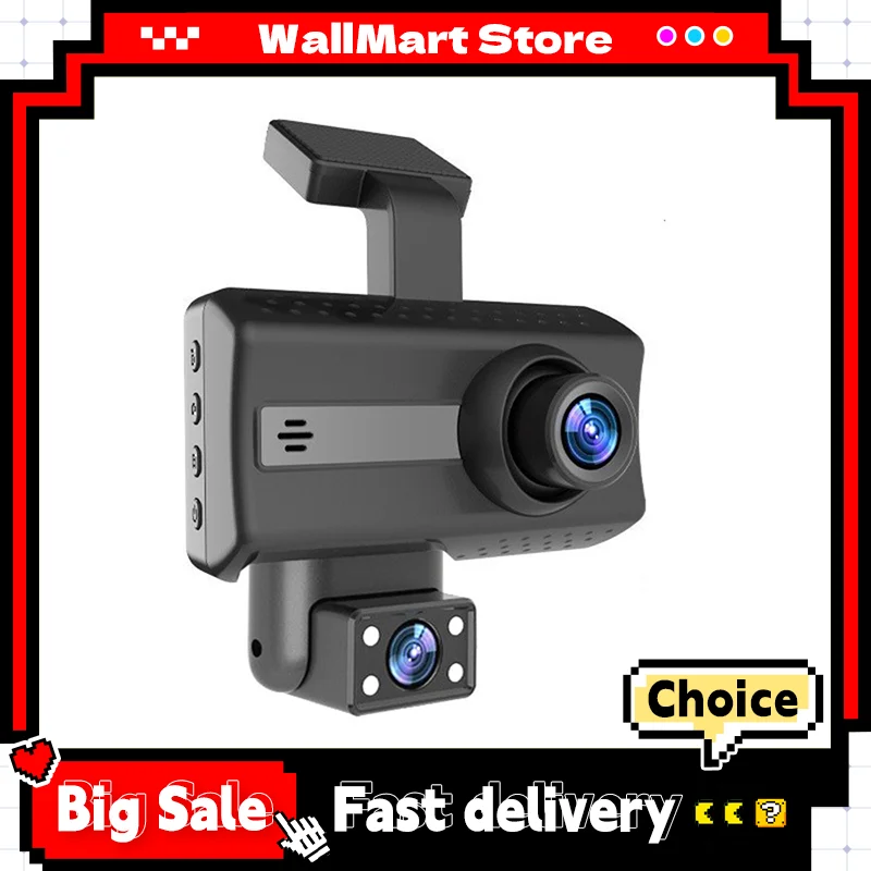 

Dual-Lens Vehicle Driving Recorder with 3M Adhesive Front And Interior Parking Monitor Loop Video Car Accessories