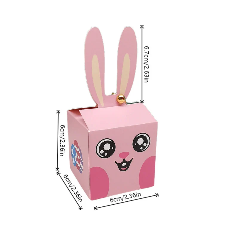 12/24Pcs Cartoon Rabbit Candy Box Happy Easter Kid Baby Shower Chocolate Cake Favor Gift Packaging Boxes Birthday Party Supplies