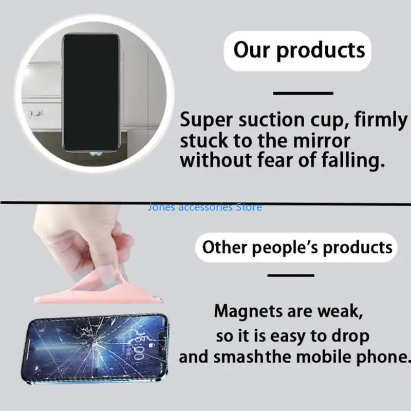 

W8KD Multfunction Phone Suction Cup Mount Silicone Suction Cup Phone Holder Adsorption Holder for Videos and Selfies